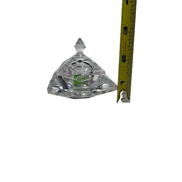 Kristalcolor Crystal Trinket Box Clear Cut Glass Deco Jewelry Keepsake Italy - Picture 8 of 13